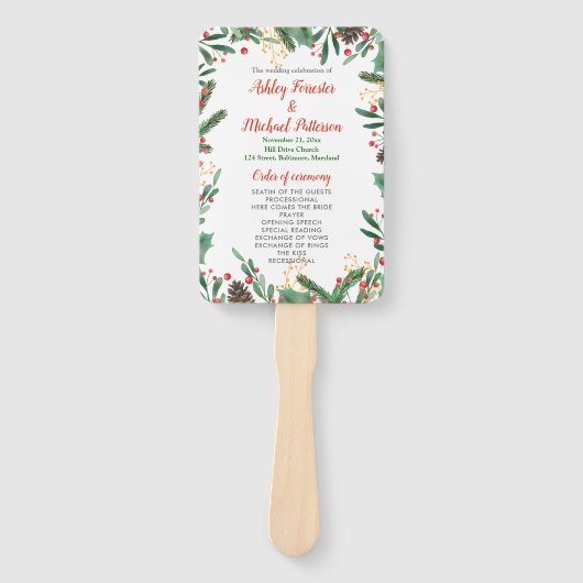 Holly verlaat Berry Christmas | Trouwprogramma Handwaaier (Voorkant)