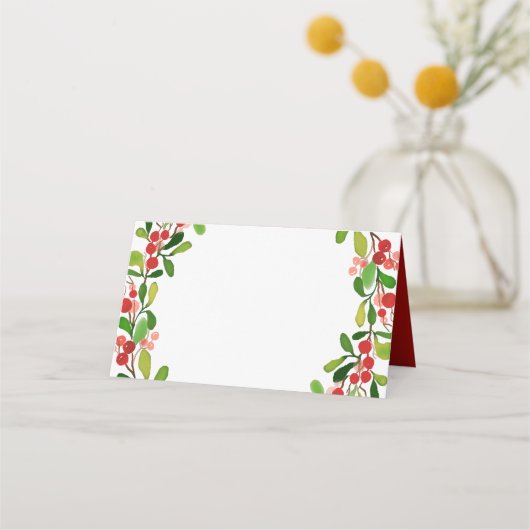 Holly verlaat Berry met kerst | Wedding Place Card Plaatskaartje (Achterkant)