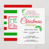 Holly verlaat de uitnodiging voor het kerstdiner (Voorkant / Achterkant)