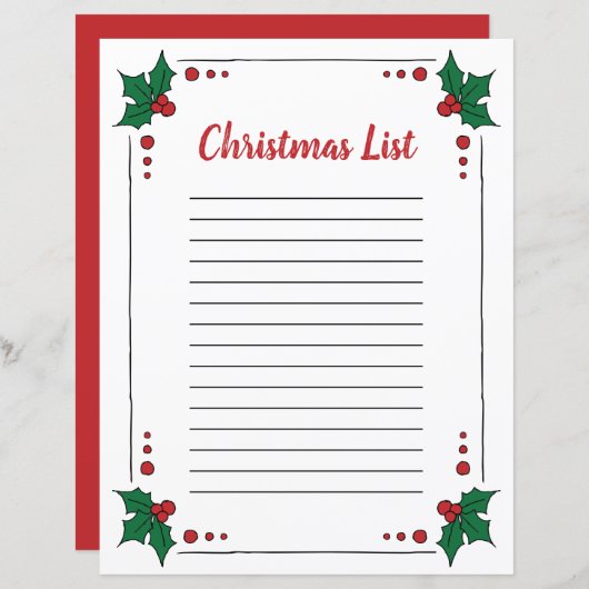 Holly verliet Clipart Kerstpagina randklem (Voorkant / Achterkant)