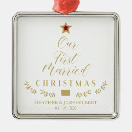 Holly vertakt ons eerste gehuwde kerstfeest als bo metalen ornament