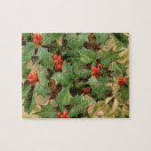holly vertrekt berries  kunstdrukken kerstmis legpuzzel (Horizontaal)