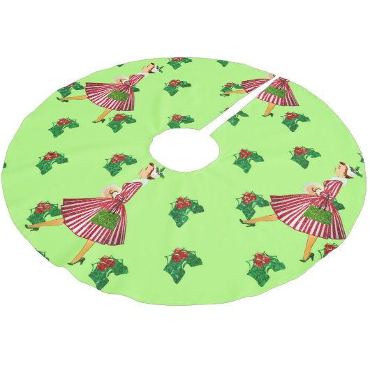 holly vintage kerstdame kerstboom rok (Gekanteld)