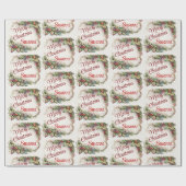  Holly Voeg de naam van de ontvanger Kerstmis toe Cadeaupapier (Vlak)