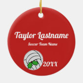 Holly Volley Kerst Volleybal Keramisch Ornament (Achterkant)