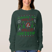 Holly Volley Volleyball Ugly KerstSweater Art Trui (Voorkant)