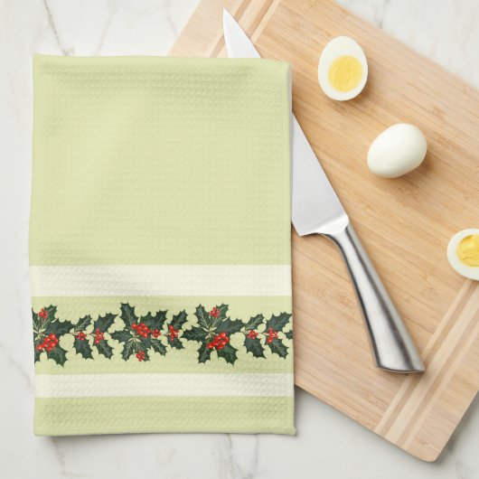 Holly voor Kerstmis Theedoek (Quarter Fold)