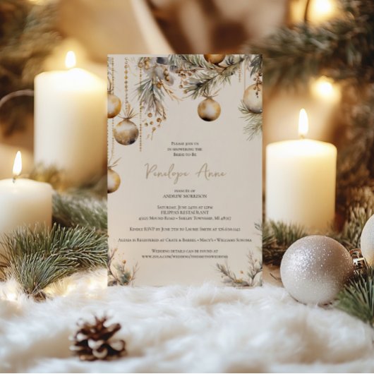 Holly Vrijgezellenfeest Invite | Kerstthema Kaart