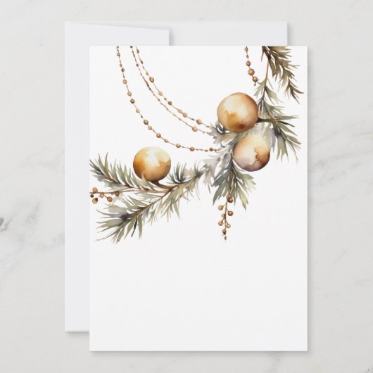 Holly Vrijgezellenfeest Invite | Kerstthema Kaart (Achterkant)