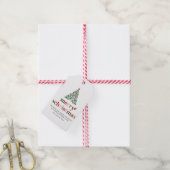 Holly Vrolijk & Helder Kerstmis Cadeaulabel (Met Touw)