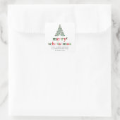 Holly Vrolijk & Helder Kerstmis Vierkante Sticker (Tas)