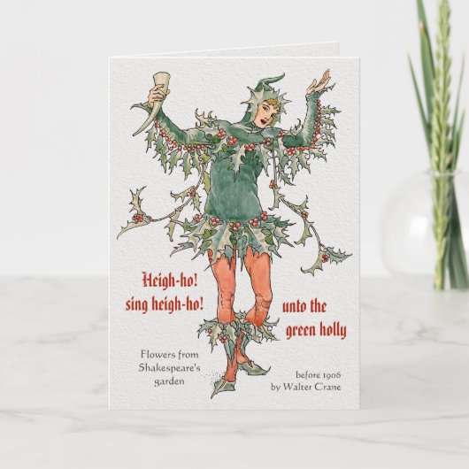 Holly Walter Crane Bloemen uit Shakespeare CC0969 Feestdagen Kaart (Voorkant)