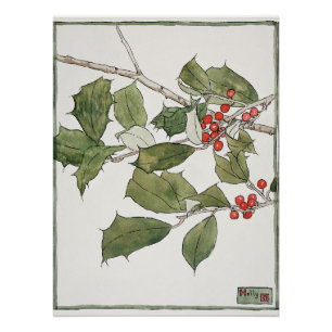 Holly-waterverfschilderij, Hannah Borger Overbeck Perfect Poster