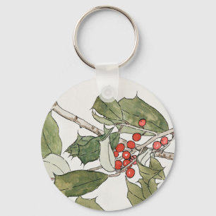 Holly-waterverfschilderij, Hannah Borger Overbeck Sleutelhanger
