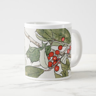 Holly-waterverfschildering, Hannah Borger Overbeck Grote Koffiekop