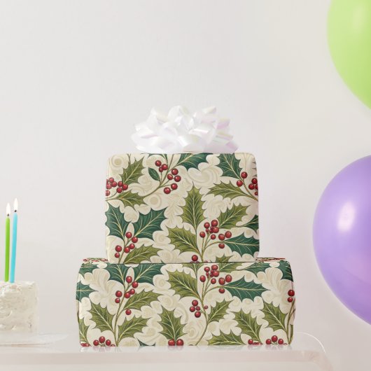 Holly Whimsy Cadeaupapier (Feestgeschenken)