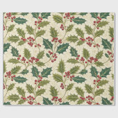 Holly Whimsy Cadeaupapier (Vlak)
