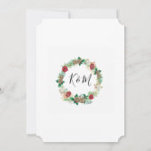 Holly White Floral Navy Vrijgezellenfeest met kers Kaart (Achterkant)