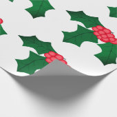 Holly White Wrapping Paper Cadeaupapier (Hoek)