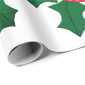 Holly White Wrapping Paper Cadeaupapier (Rol Hoek)