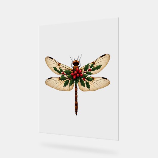 Holly Winged Dragonfly Acryl Bord (Hoek)