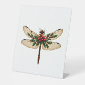 Holly Winged Dragonfly Reclamebord Met Voetstuk (Voorkant)