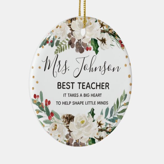 Holly Winter Best Teacher ornament (Rechts)