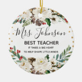 Holly Winter Best Teacher ornament (Voorkant)