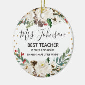 Holly Winter Best Teacher ornament (Links)