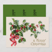 Holly Winterberry Red Ribbon (Voorkant / Achterkant)