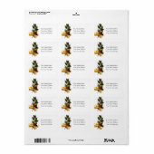 Holly with Gold Ribbon Address Label (Full Sheet)