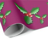 Holly Wrapping Paper Cadeaupapier (Rol Hoek)