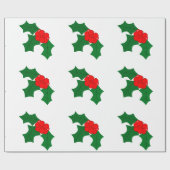 Holly Wrapping Paper Cadeaupapier (Vlak)