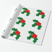 Holly Wrapping Paper Cadeaupapier (Uitgerold)
