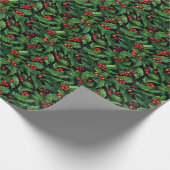 Holly Wrapping Paper Roll Cadeaupapier (Hoek)