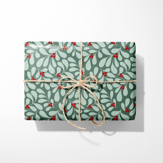 Holly Wrapping Paper - Sage Cadeaupapier