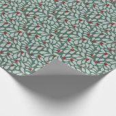 Holly Wrapping Paper - Sage Cadeaupapier (Hoek)