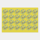 Holly Wrapping Papier Flat Sheet Set van 3 Inpakpapier Vel (Voorkant)