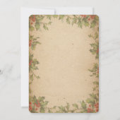  Holly Wreatborder Rustic kerstparty  Kaart (Achterkant)