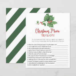 Holly Wreate Kerstfilm TRIVIA QUIZ Game Card