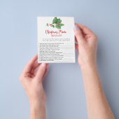 Holly Wreate Kerstfilm TRIVIA QUIZ Game Card Flyer (Hand)