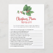 Holly Wreate Kerstfilm TRIVIA QUIZ Game Card Flyer (Voorkant)