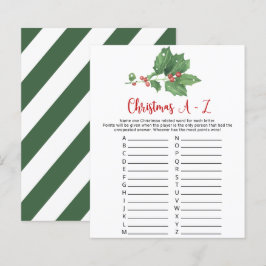Holly Wreater A-Z Kaart voor Kerstmis