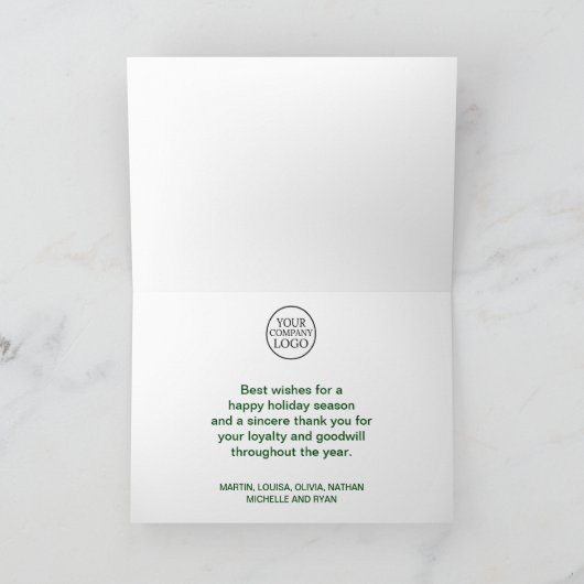 Holly Wreater Corporate Holiday Feestdagen Kaart (Binnen)