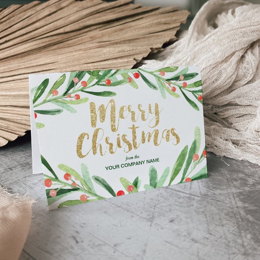 Holly Wreater Corporate Holiday Feestdagen Kaart