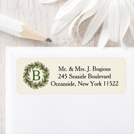 Holly Wreater Return Address Label (Insitu)