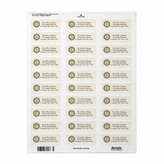 Holly Wreater Return Address Label (Full Sheet)