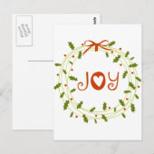 Holly Wreath Briefkaart (Voorkant / Achterkant)