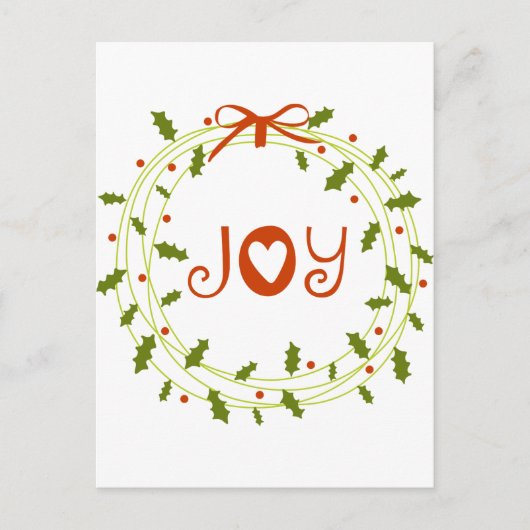 Holly Wreath Briefkaart (Voorkant)