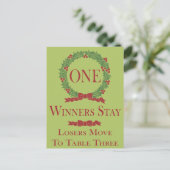 Holly Wreath Bunco Table Card #1 Briefkaart (Staand voorkant)